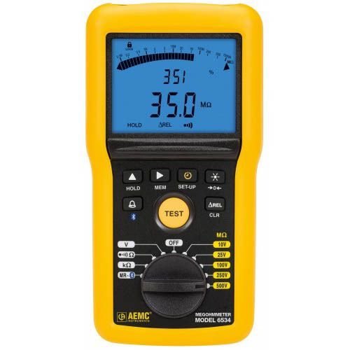 AEMC 6534 Insulation Tester, 10 V to 500 V, 50 GΩ