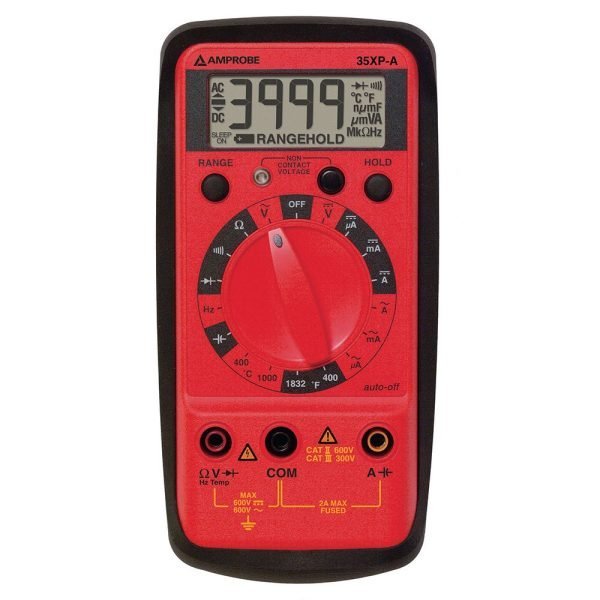 Amprobe 35XP-A Digital Multimeter, 600 V AC/DC, Temperature to 1000 °C