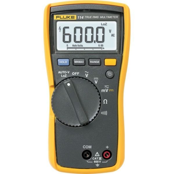 Fluke 114 Handheld Multimeter, True-RMS, 6000 Count, CAT III 600 V