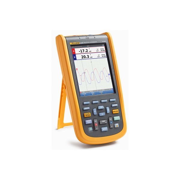 Fluke 124B/INT/S Industrial ScopeMeter Handheld Oscilloscope, 40 MHz, with SCC120B Kit