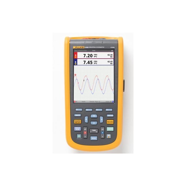 Fluke 125B/INT/S Industrial ScopeMeter Handheld Oscilloscope, 40 MHz, Bus Health and Power, with SCC120B Kit