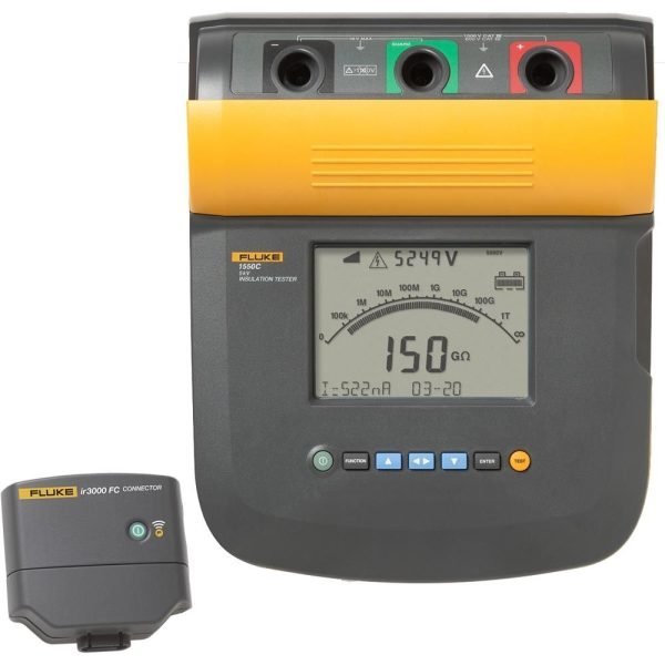 Fluke 1550C Insulation Tester, with IR3000 Fluke Connect Wireless Adapter